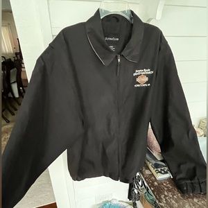 Harley Davidson Motorcycles Full Zip Windbreaker Nylon Lined Jacket Adult Large